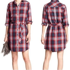 Banana Republic Plaid Shirt Dress